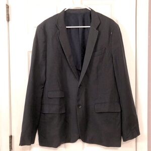 Shanghai Tang Gray Light Blazer Jacket Viscose Silk blend lining sz 42